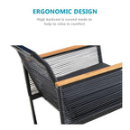4-pc. Black Wicker Cord Patio Conversation Set