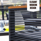4-pc. Black Wicker Cord Patio Conversation Set