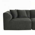 4-seater with pure sponge seat cushions and a detachable footstool includes 3 throw pillows