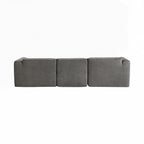 4-seater with pure sponge seat cushions and a detachable footstool includes 3 throw pillows