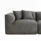 4-seater with pure sponge seat cushions and a detachable footstool includes 3 throw pillows