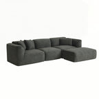 4-seater with pure sponge seat cushions and a detachable footstool includes 3 throw pillows