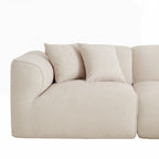 4-seater with pure sponge seat cushions and a detachable footstool includes 3 throw pillows
