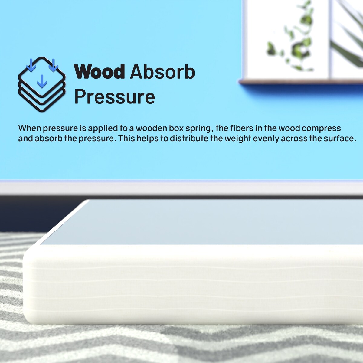 4.5-Inch & 8-Inch Box Spring/Foundation Easy Simple Assembly, Durable Strong Wood Structure for Pressure Relief
