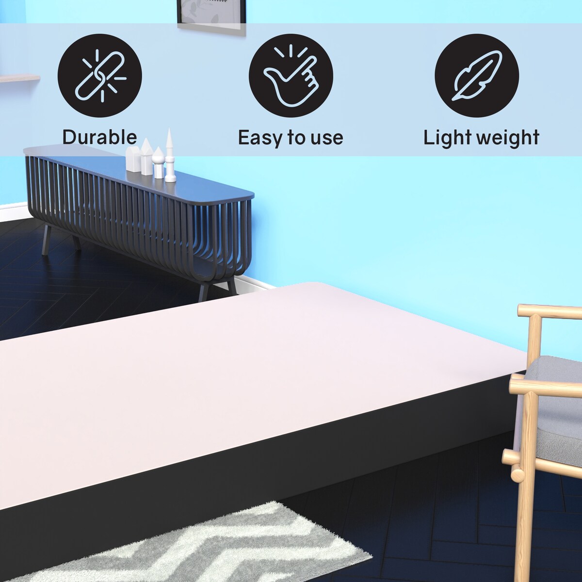 4.5-Inch & 8-Inch Box Spring/Foundation Easy Simple Assembly, Durable Strong Wood Structure for Pressure Relief, Black