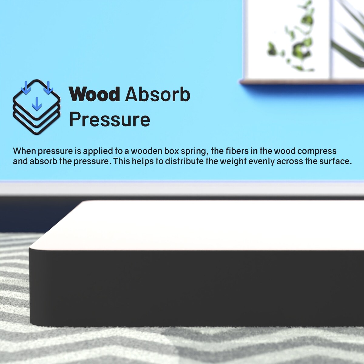 4.5-Inch & 8-Inch Box Spring/Foundation Easy Simple Assembly, Durable Strong Wood Structure for Pressure Relief, Black