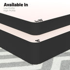 4.5-Inch & 8-Inch Box Spring/Foundation Easy Simple Assembly, Durable Strong Wood Structure for Pressure Relief, Black