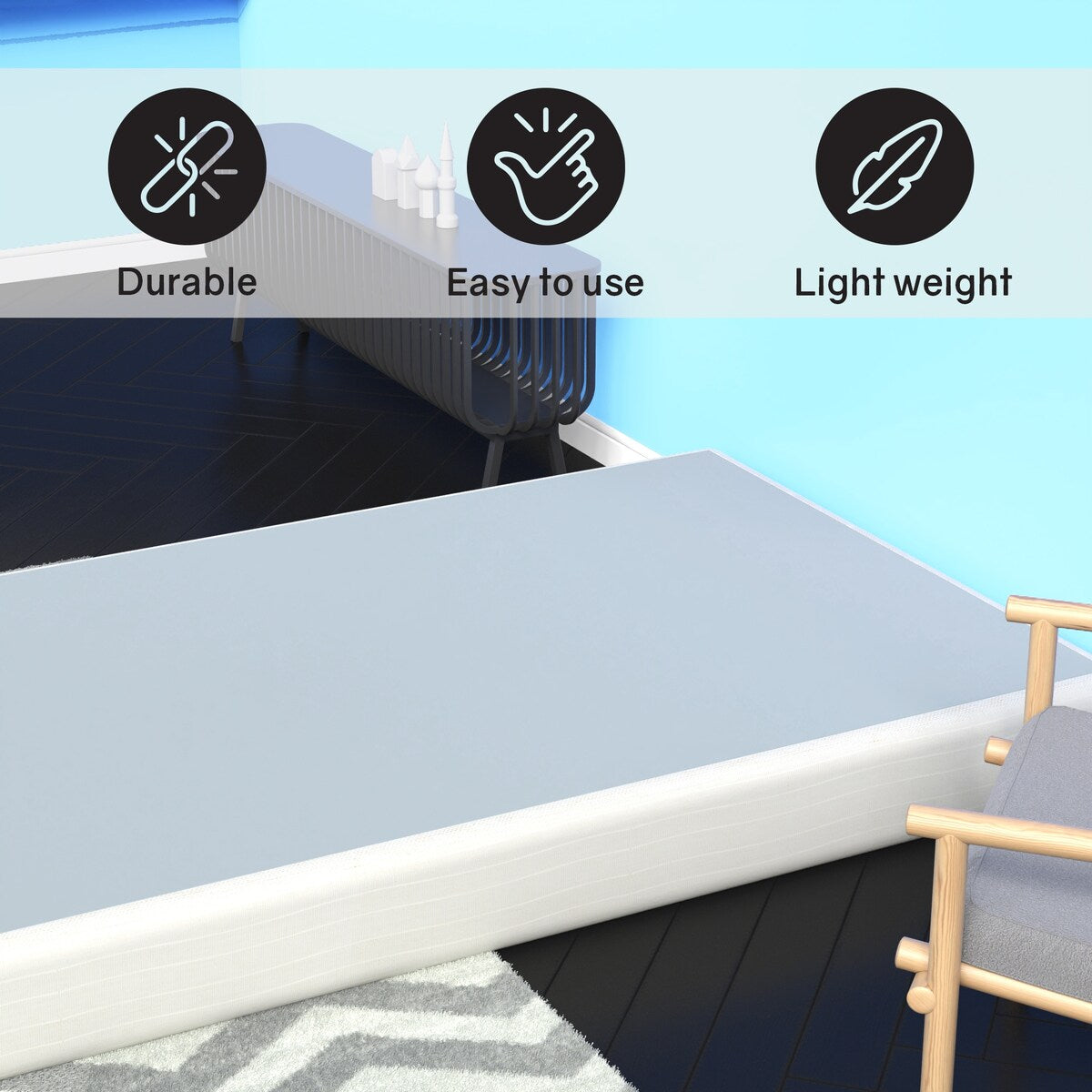 4.5-Inch & 8-Inch Box Spring/Foundation Easy Simple Assembly, Durable Strong Wood Structure for Pressure Relief