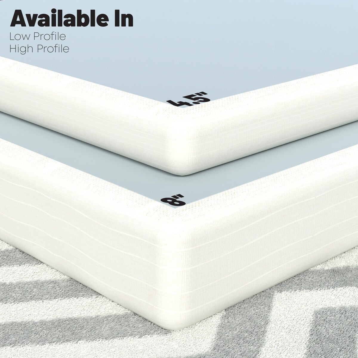 4.5-Inch & 8-Inch Box Spring/Foundation Easy Simple Assembly, Durable Strong Wood Structure for Pressure Relief