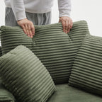 42.12 Corduroy Upholstered Sofa + Ottoman