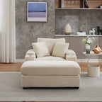 42.12 Corduroy Upholstered Sofa + Ottoman