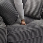 42.12 Corduroy Upholstered Sofa + Ottoman