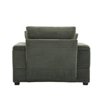 42.12 Corduroy Upholstered Sofa + Ottoman
