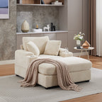 42.12 Corduroy Upholstered Sofa + Ottoman