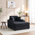 42.12 Corduroy Upholstered Sofa + Ottoman