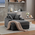 42.12 Corduroy Upholstered Sofa + Ottoman