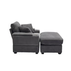 42.12 Corduroy Upholstered Sofa + Ottoman