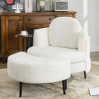 42.5 Single Sofa Chair with Cresent-Shaped Movable Footstool