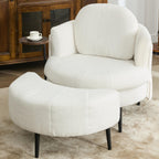 42.5 Single Sofa Chair with Cresent-Shaped Movable Footstool