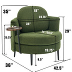 42.5 Single Sofa Chair with Cresent-Shaped Movable Footstool