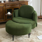42.5 Single Sofa Chair with Cresent-Shaped Movable Footstool
