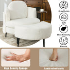 42.5 Single Sofa Chair with Cresent-Shaped Movable Footstool