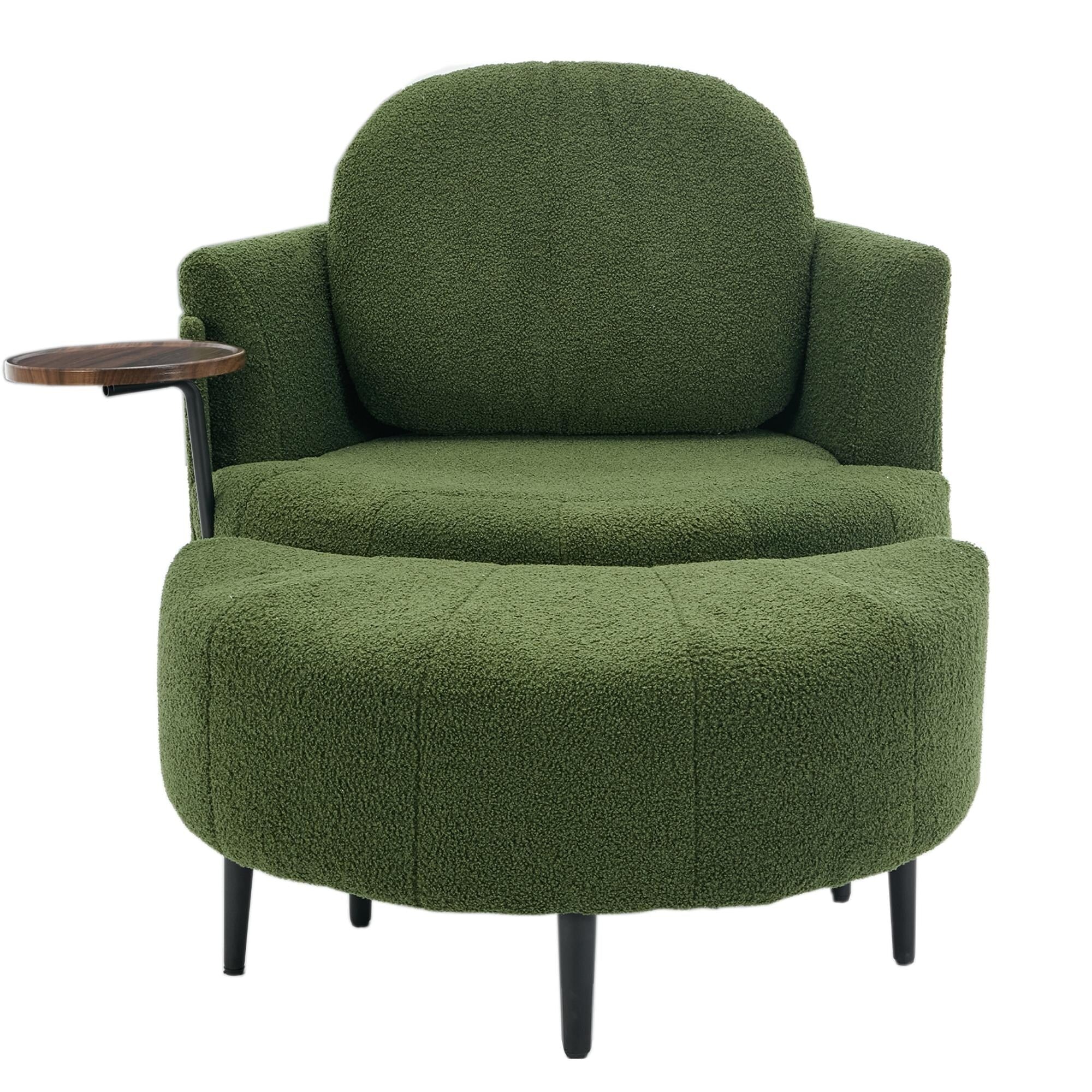 42.5 Single Sofa Chair with Cresent-Shaped Movable Footstool
