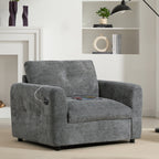 42*33 Single Sofa, Armchair with Wide Seat, Dual-port Charger, Pull-line & Tufted Design, High-density Foam