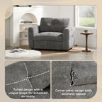 42â?Wide Seat Armchair with Dual-Port Charger and Tufted Pull-Line Design by Harper&Bright Designs