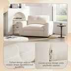 42â?Wide Seat Armchair with Dual-Port Charger and Tufted Pull-Line Design by Harper&Bright Designs