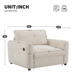 42â?Wide Seat Armchair with Dual-Port Charger and Tufted Pull-Line Design by Harper&Bright Designs