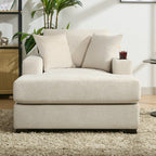 43.5Oversized Chaise Lounger Modern Style Sofa Couch,with Pillows,Charge Station & Cup Holders,Chenille Fabric