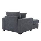 43.5Oversized Chaise Lounger Modern Style Sofa Couch,with Pillows,Charge Station & Cup Holders,Chenille Fabric