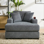 43.5Oversized Chaise Lounger Modern Style Sofa Couch,with Pillows,Charge Station & Cup Holders,Chenille Fabric