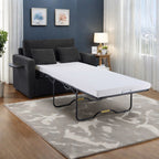 47.2 Corduroy Twin Sleeper Sofa with Foldable Mattress, Side Table, USB Ports, and Storage Pocket