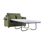 47.2 Corduroy Twin Sleeper Sofa with Foldable Mattress, Side Table, USB Ports, and Storage Pocket
