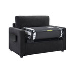 47.2 Corduroy Twin Sleeper Sofa with Foldable Mattress, Side Table, USB Ports, and Storage Pocket