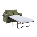 47.2 Corduroy Twin Sleeper Sofa with Foldable Mattress, Side Table, USB Ports, and Storage Pocket