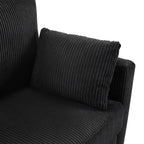 47.2 Corduroy Twin Sleeper Sofa with Foldable Mattress, Side Table, USB Ports, and Storage Pocket