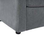 47.2 Corduroy Twin Sleeper Sofa with Foldable Mattress, Side Table, USB Ports, and Storage Pocket