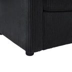 47.2 Corduroy Twin Sleeper Sofa with Foldable Mattress, Side Table, USB Ports, and Storage Pocket