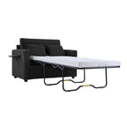 47.2 Corduroy Twin Sleeper Sofa with Foldable Mattress, Side Table, USB Ports, and Storage Pocket