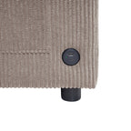 47.2 Corduroy Twin Sleeper Sofa with Foldable Mattress, Side Table, USB Ports, and Storage Pocket