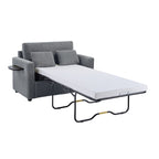 47.2 Corduroy Twin Sleeper Sofa with Foldable Mattress, Side Table, USB Ports, and Storage Pocket