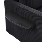 47.2 Corduroy Twin Sleeper Sofa with Foldable Mattress, Side Table, USB Ports, and Storage Pocket
