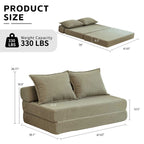 47.63 Corduroy 2-Seater Sleeper Sofa with Pillow Floor Mattress Floor Couch with Backrest for Living Room