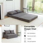 47.63 Corduroy 2-Seater Sleeper Sofa with Pillow Floor Mattress Floor Couch with Backrest for Living Room