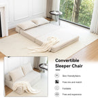 47.63 Corduroy 2-Seater Sleeper Sofa with Pillow Floor Mattress Floor Couch with Backrest for Living Room