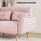 47.6 Wood 2-Seat Sofa with Convertible Tray and Curved Armrests - Compact Luxury Seating for Small Spaces