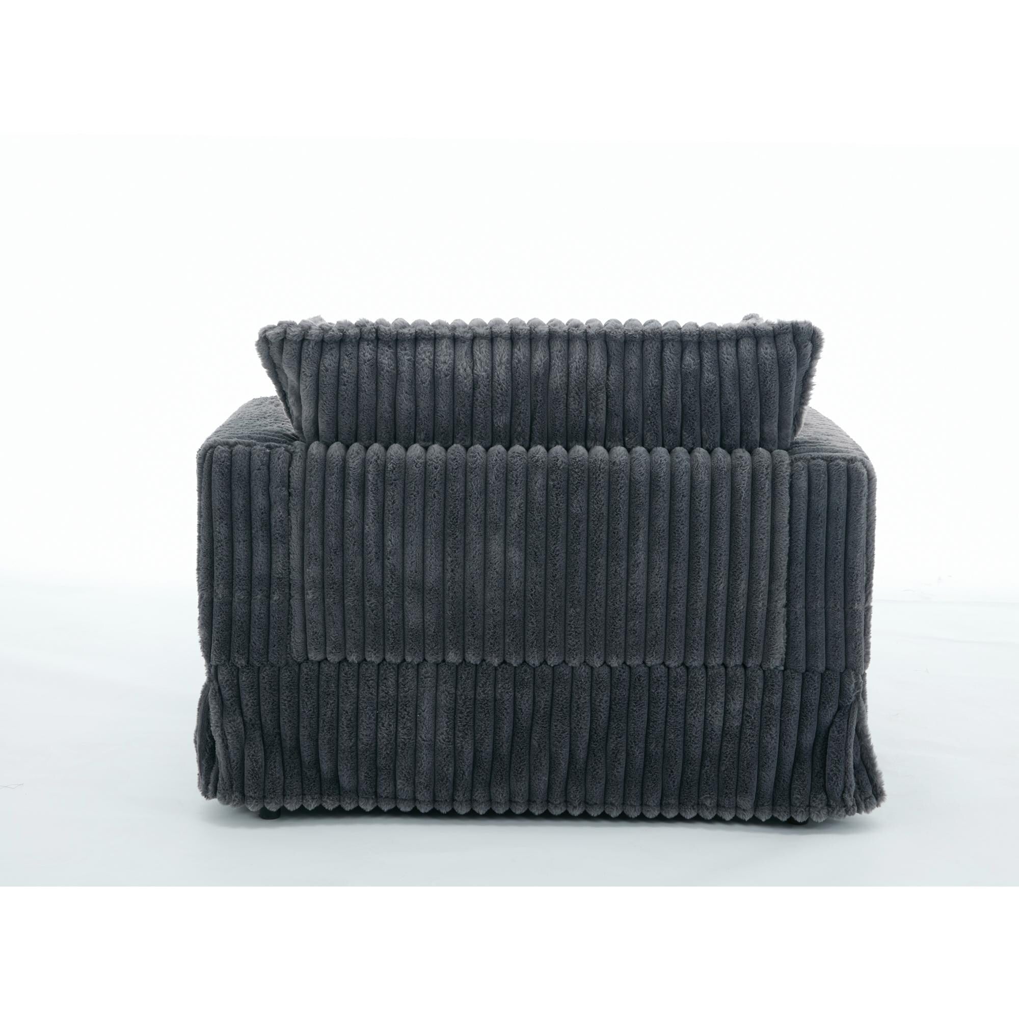 47.7 Oversized Corduroy Chaise Longue with Ottoman